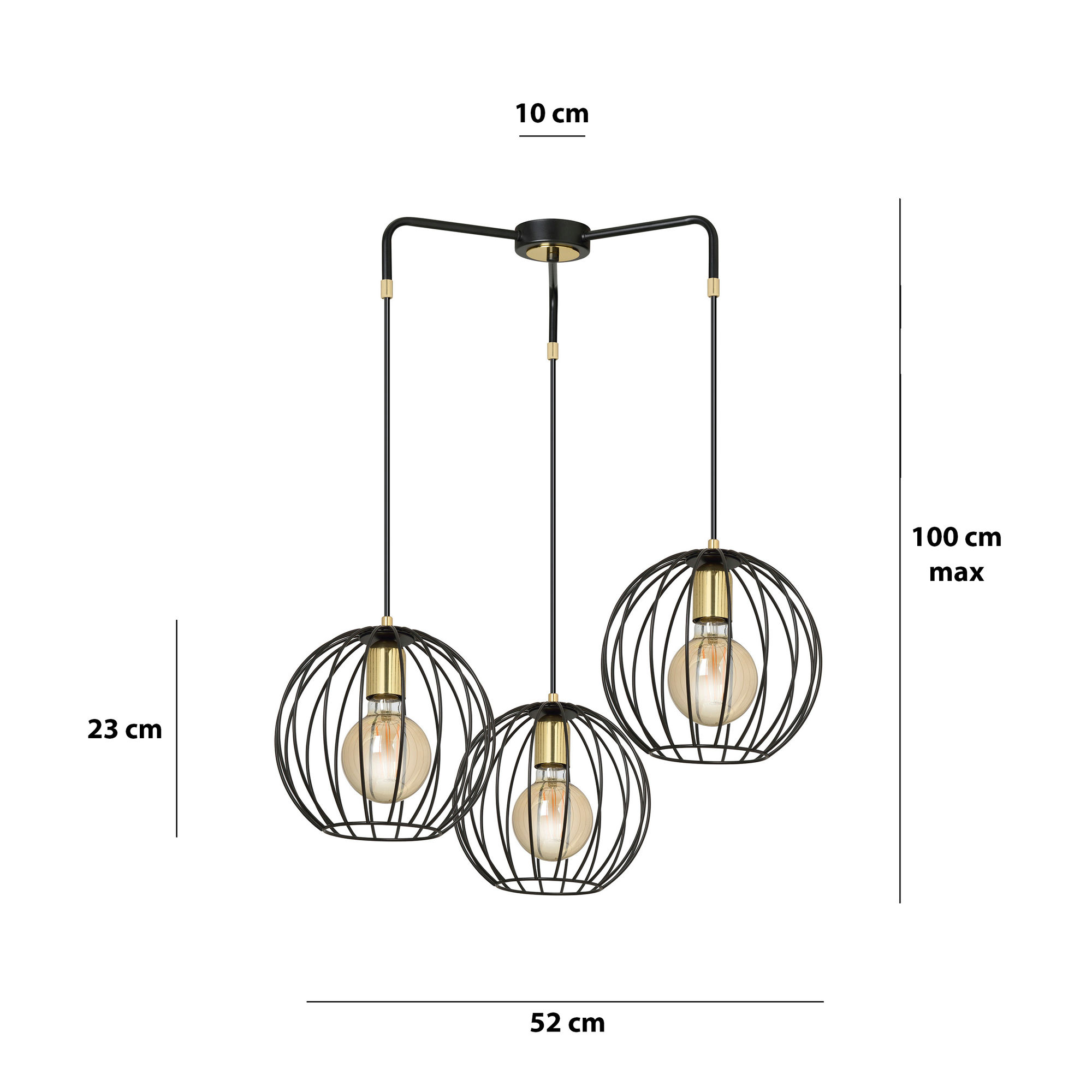 Lampa ALBIO 3 BLACK 144 3 wisząca sufitowa LOFT regulowana metalowa