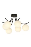 Lampa sufitowa BOSTON 6 BLACK/OPAL - Emibig