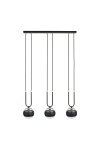 Lampa wisząca GLAM 3 BLACK/STRIPE - Emibig
