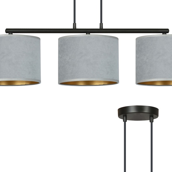 Lampa wisząca HILDE 3 BL GRAY - Emibig