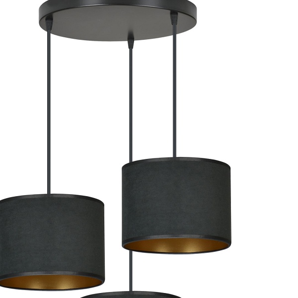 Lampa wisząca HILDE 3 BL PREMIUM BLACK - Emibig