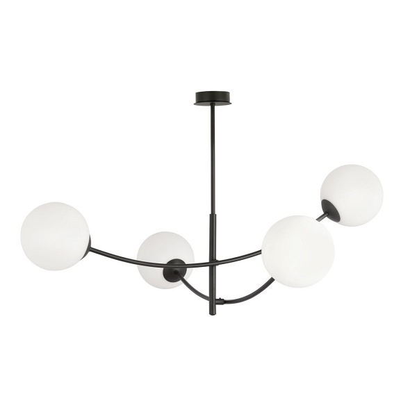 Lampa sufitowa HUNTER 4 BLACK/OPAL - Emibig