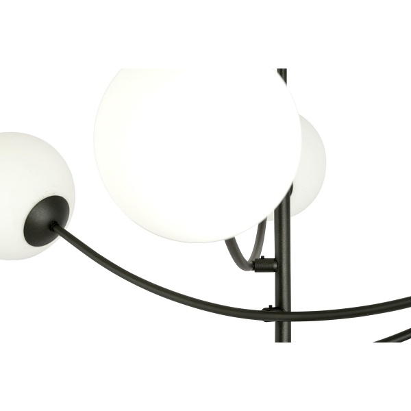 Lampa sufitowa HUNTER 6 BLACK/OPAL - Emibig