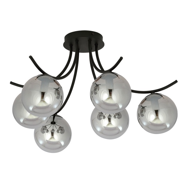 Lampa sufitowa BOSTON 6 BLACK/GRAFIT - Emibig