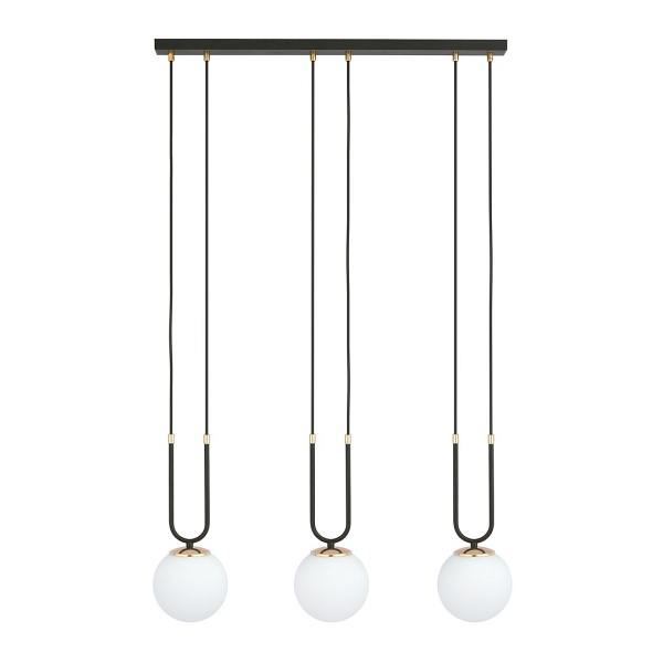 Lampa wisząca GLAM 3 BLACK/OPAL - Emibig