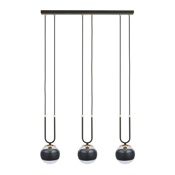 Lampa wisząca GLAM 3 BLACK/STRIPE - Emibig