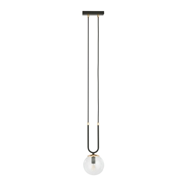 Lampa wisząca GLAM 1 BLACK/TRANSPARENT - Emibig