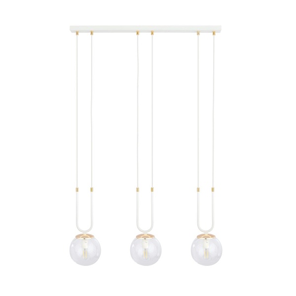 Lampa wisząca GLAM 3 WHITE/TRANSPARENT - Emibig