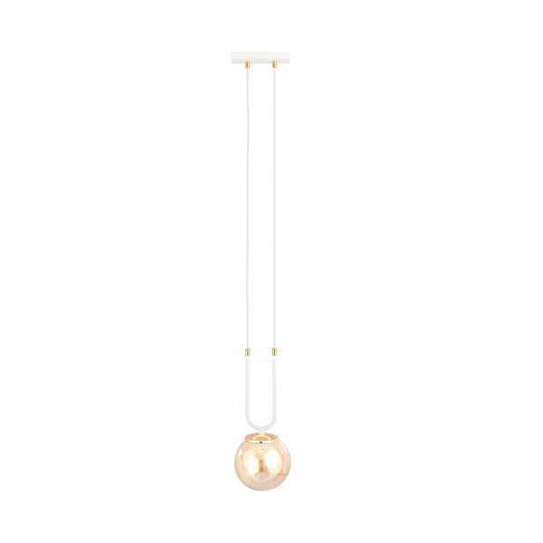 Lampa wisząca GLAM 1 WHITE/MIODOWY - Emibig