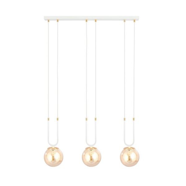 Lampa wisząca GLAM 3 WHITE/MIODOWY - Emibig