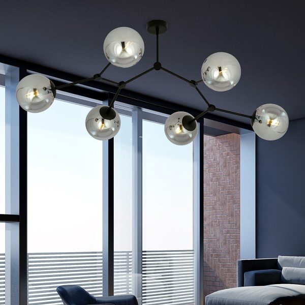 Lampa sufitowa SPACE 6 BLACK/GRAFIT - Emibig