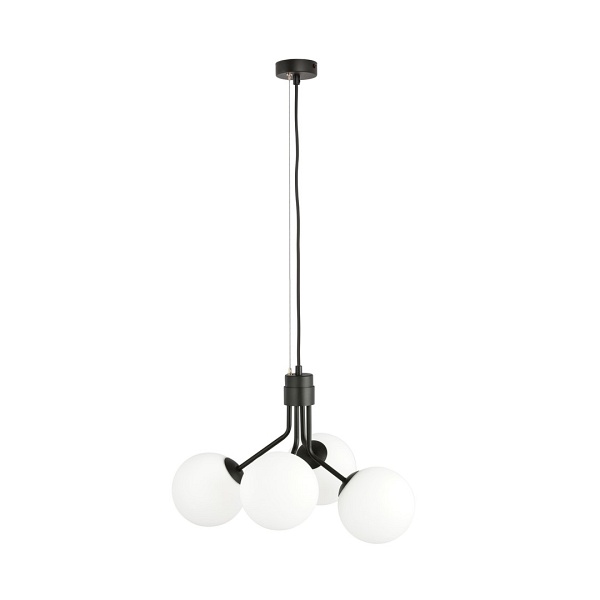 Lampa wisząca NOVA 4 BLACK/OPAL - Emibig