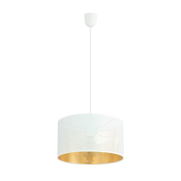 Lampa wisząca ASTON 1 WHITE/GOLD - Emibig