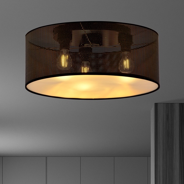Lampa sufitowa ASTON 3 BLACK/GOLD - Emibig