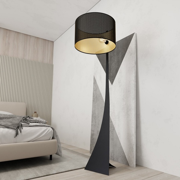 Lampa podłogowa ESTRELLA LP1 BLACK/GOLD - Emibig