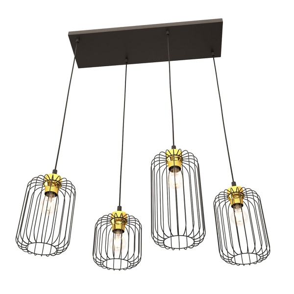 Lampa wisząca VANDER 4 BL GOLD - Emibig