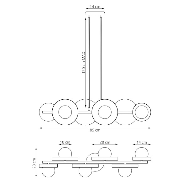 Lampa wisząca MODEL 6 BLACK - Emibig