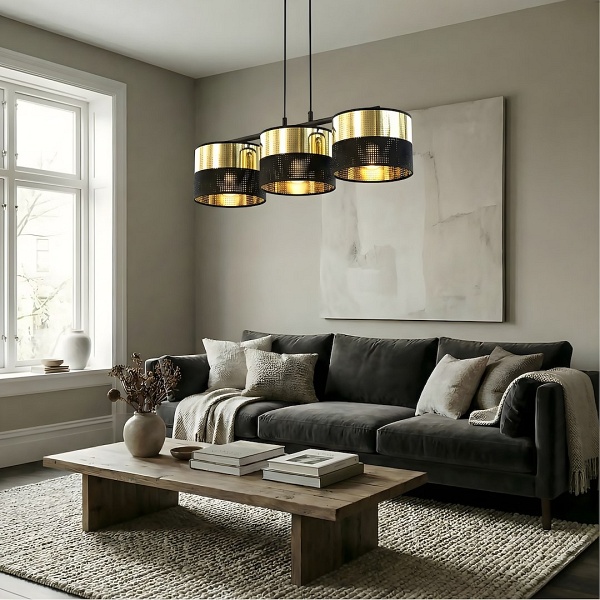 Lampa wisząca LUX 3 BL GOLD - Emibig