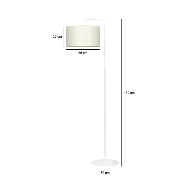 Lampa podłogowa TRAPO LP1 WH ECRU - Emibig