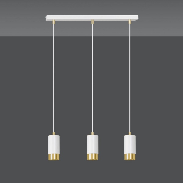 Lampa wisząca FUMIKO 3 WH/GOLD - Emibig