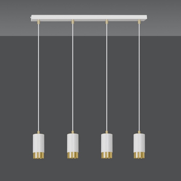 Lampa wisząca FUMIKO 4 WH/GOLD - Emibig