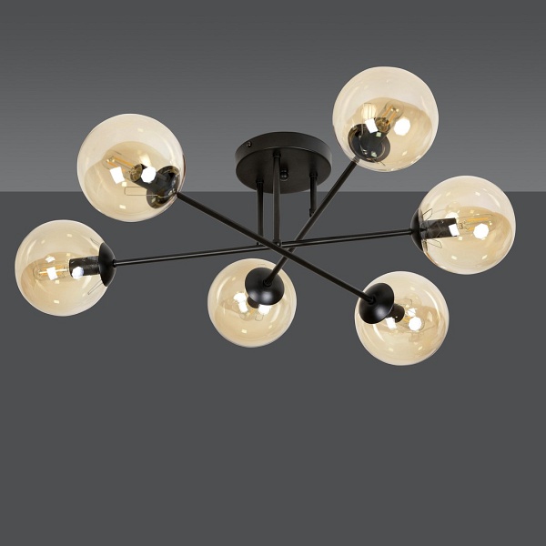 Lampa sufitowa BRENDI 6B BL MIODOWY - Emibig