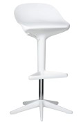 Krzesło barowe BENT biały - z regulacją wysokości, polipropylen - King Home