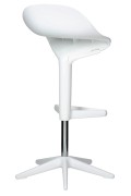 Krzesło barowe BENT biały - z regulacją wysokości, polipropylen - King Home