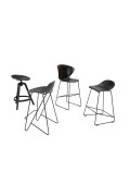 Krzesło barowe ALI czarny - polipropylen, metal - King Home