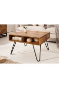 INVICTA stolik kawowy SCORPION 60cm - sheesham, lite drewno, metal - King Home