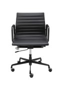 Fotel biurowy BODY PRESTIGE PLUS czarny - skóra naturalna, aluminium - King Home