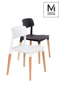 MODESTO krzesło ECCO szare - polipropylen, podstawa bukowa - Modesto Design