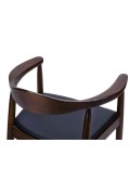 Krzesło KENNEDY ciemnobrązowe - drewno jesion, ekoskóra - King Home