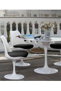 Stół TULIP MARBLE 100 CARRARA biały - blat okrągły marmurowy, metal - King Home