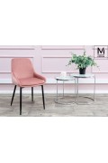 MODESTO krzesło CLOVER pudrowy róż - welur, metal - Modesto Design