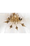 Lampa wisząca TIFFANY 135 biała mosiądz / naturalne pióra - King Home
