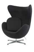 Fotel EGG CLASSIC ciemny szary.5 - wełna, podstawa aluminiowa - King Home