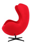 Fotel EGG CLASSIC BLACK czerwony.17 - wełna, podstawa czarna - King Home