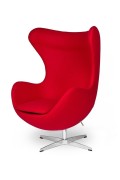 Fotel EGG CLASSIC czerwony.17 - wełna, podstawa aluminiowa - King Home