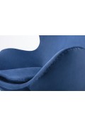 Fotel EGG CLASSIC VELVET granatowy - welur, podstawa aluminiowa - King Home