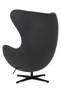 Fotel EGG CLASSIC BLACK grafitowy szary.4 - wełna, podstawa czarna - King Home