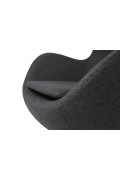 Fotel EGG CLASSIC BLACK grafitowy szary.4 - wełna, podstawa czarna - King Home
