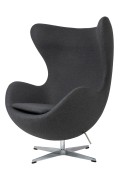 Fotel EGG CLASSIC grafitowy szary.4 - wełna, podstawa aluminiowa - King Home
