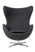 Fotel EGG CLASSIC grafitowy szary.4 - wełna, podstawa aluminiowa - King Home