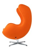Fotel EGG CLASSIC marchewkowy.38 - wełna, podstawa aluminiowa - King Home