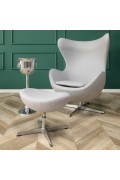 Fotel EGG CLASSIC marchewkowy.38 - wełna, podstawa aluminiowa - King Home