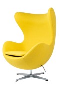 Fotel EGG CLASSIC musztardowy.21 - wełna, podstawa aluminiowa - King Home