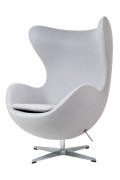 Fotel EGG CLASSIC szary popielaty.18 - wełna, podstawa aluminiowa - King Home