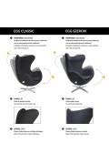 Fotel EGG CLASSIC szary melanż.17 - wełna, podstawa aluminiowa - King Home
