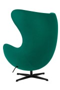Fotel EGG CLASSIC BLACK szmaragdowy zielony.41 - wełna, podstawa czarna - King Home